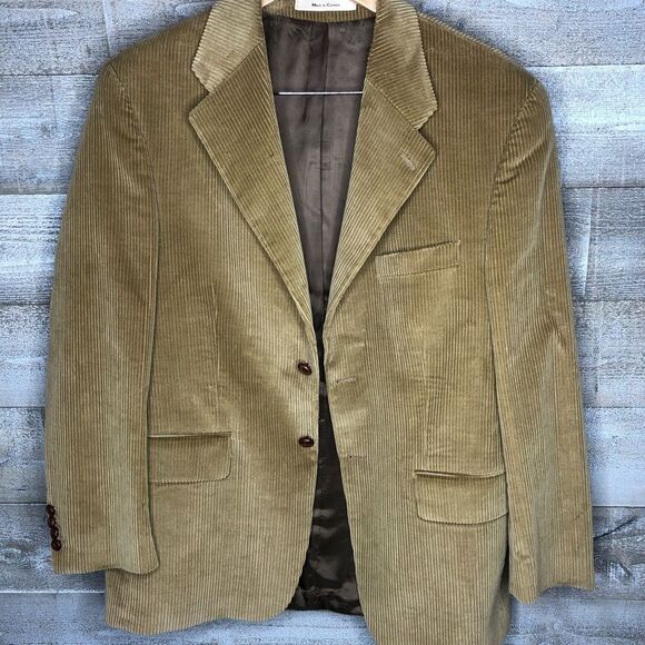 Ralph Lauren Chaps 40S vintage beige camel corduroy button up  blazer jacket - Picture 1 of 6